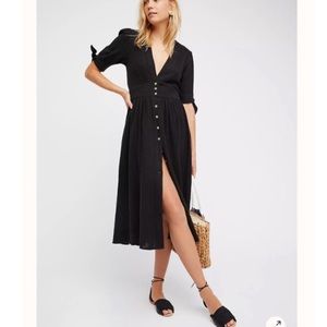 Free People Love Of My Life Midi Dress Black